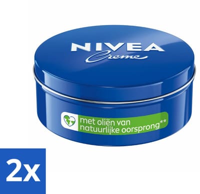 2 x NIVEA - Crèmeblik - Klassieke Crème - Natuurlijke oliën - 400 ml - NIVEA Crème - Intensieve Hydraterende Crème - Droge Huid - Gezichtscrème - Bodycrème