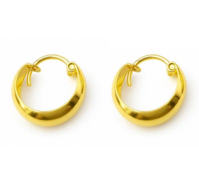 Kleine oorringen goud op zilver verguld - 12 mm