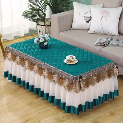 Pastorale Kantrand Salontafelkleed Verdikt Stofdicht Antislip Salontafelset Bruiloft Woonkamer Decoratief Tafelkleed 110x55x40cm 1pcs