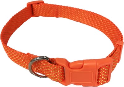 Nobleza Hondenhalsband - Maat M - Verstelbaar 25 / 40 cm - Klikhalsband - Honden halsbanden - Halsband hond - Fluorescerend - Nylon -Oranje