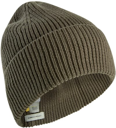 camel active Beanie van een katoen-kasjmiermix - Maat menswear-OS - Donkerbruin