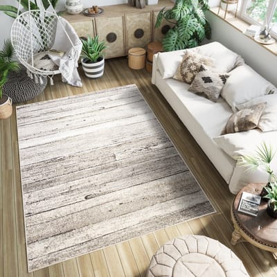 Tapiso Petra Vloerkleed Houten Kleed Woonkamer Tapijt Maat- 160x220