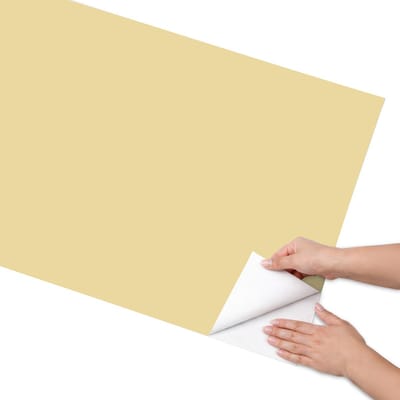 Coloray Meubel Wrap Folie - Romig Meubelfolie - 65x130 cm - Plakfolie Meubels Crèmegeel - Decoratiefolie Zelfklevend - Minimalist Meubelfolie - Meubelfolie Zelfklevend - Badkamer decoratie - Achtergronden en patronen