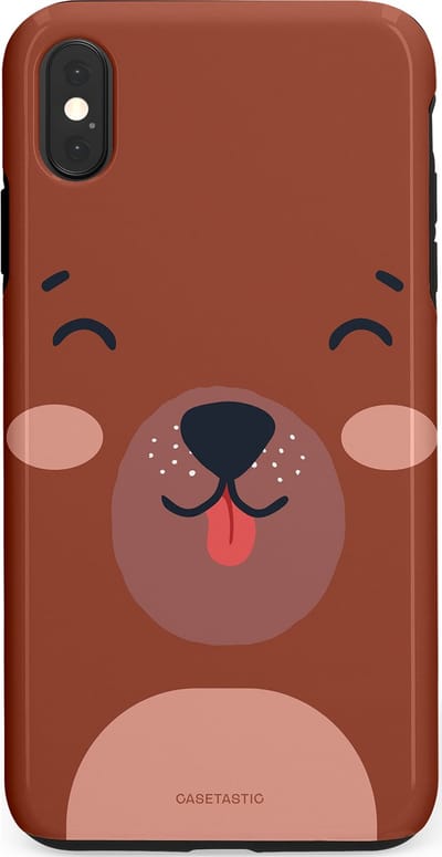 Casetastic hoesje geschikt voor Apple iPhone XS Max - Dubbellaagse bescherming - Knuffelkopjes beer - Fashion Case - Terracotta Taupe