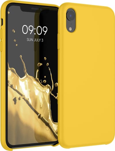 kwmobile telefoonhoesje geschikt voor Apple iPhone XR - Hoesje met siliconen coating - Smartphone case in honinggeel