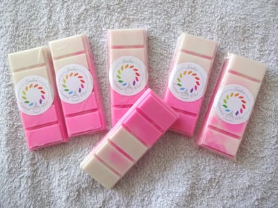 Waxmelts ROZE TULIPPEN & WITTE JASMIJN waxmelt geur - linden - handgemaakt - 100% sojawax - aromatic - voor geurbrander - huisparfum -