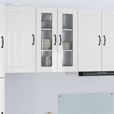 vidaXL - Wandglas - Kasten - LUCCA - Hoogglans - Wit - 60 - x - 31 - x - 80 - cm