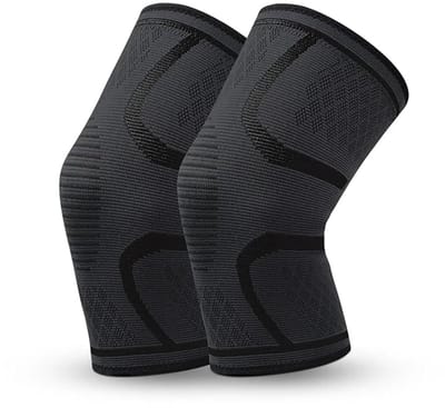 Kniebeschermers - Beenbescherming - Sport & Fitness - Gebreid Siliconen Materiaal - 2 Paar - Zwart