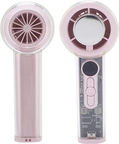 Draagbare Handheld Ventilator - Persoonlijke Koeler - Persoonlijke Koeling - Met Ijskoeler Functie - 3000 mAh - Rooskleurig