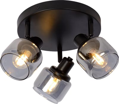 Lucide BJORN - Plafondspot (Plafondlamp) - Ø 38 cm - 3xE14 - Zwart