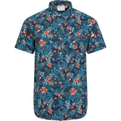 Mountain Warehouse Overhemd met korte mouwen voor heren Tropical Floral (Marine)