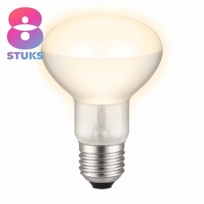 8x Reflector Gloeilamp E27 - 40W - Warm Wit Licht (2700K) - 300 lm - 1 jaar - Dimbaar - R63