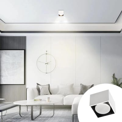LED's Light Cube LED Plafondlamp - 1 lichtpunt - Draaibaar licht - Staal - 10 x 8 cm - Wit - Gx53 ledlamp - Plafonniere - Plafonnieres - Plafoniere slaapkamer - Plafondlampen - Badkamerlamp - Plafond lamp