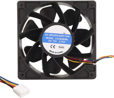 Allecto - 120 Mm X 120 Mm X 38 Mm Koelventilator - 4-pins - Hoge luchtstroom - 12V 2.7A - Geschikt voor Computerkast - BG Borstelloze ventilator