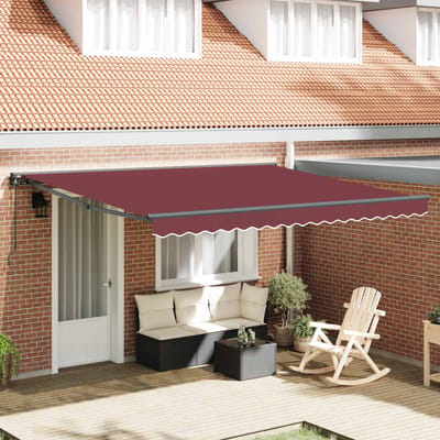 vidaXL Zijde Frame Bordeauxrood 400 × 300 cm Polyester met PU-coating