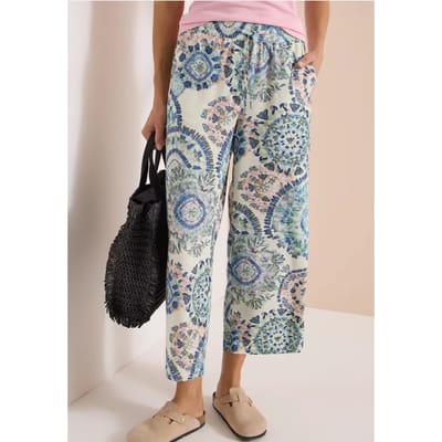 Broek met High Waist en Wide Leg pijpen in een Loose Fit pasvorm