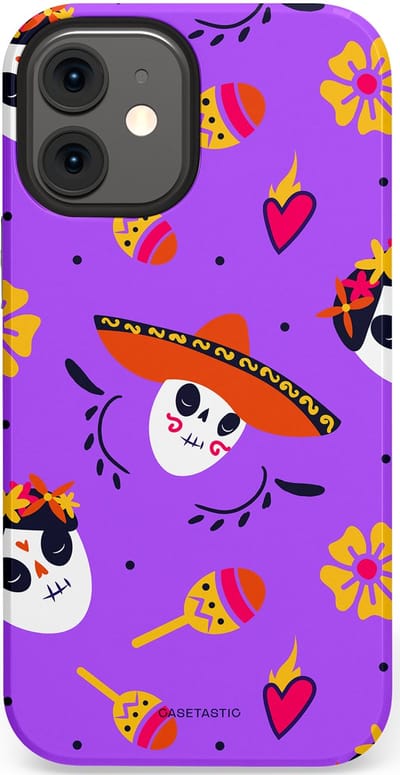 Casetastic Hoesje Geschikt voor Apple iPhone 12 Mini - Stijlvolle Beschermende Duo-layer Case - Muertos sombrero