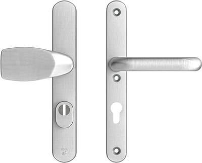 AXA Veiligheids Deurbeslag set - Oval Plus U - Deurkruk Aluminium - U - PC72 met kerntrekbeveiliging - SKG3 - Schild smal
