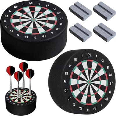 Set van 2 Dart Holders 10 x 4 cm met 4 Dart Slijpstenen en Mini Dartbordhouder voor Stalen en Zachte Pijlen