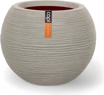 Capi Europe - Vaas bol Rib NL - 40 x 32 cm - Lichtgrijs - Opening Ø24 cm