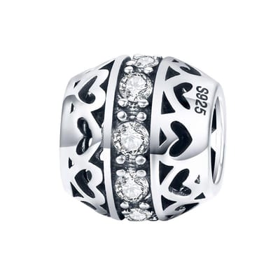 Romantic multi hart zirconia | bedels voor armband | love bead | Zilverana | geschikt voor alle bekende merken bedel armbanden | 925 zilver | moederdag