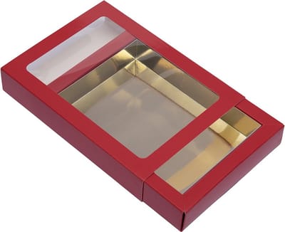 BrandNewCake® Chocoladeletter Doosjes - 20.5x15x3.4cm - Rood / Goud Kleur - 26 Stuks - Chocolade Doos