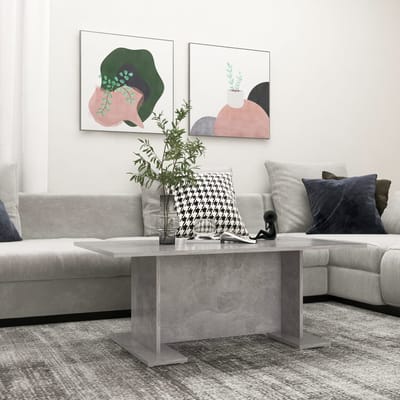 vidaXL - Salontafel - 103,5x60x40 - cm - bewerkt - hout - betongrijs