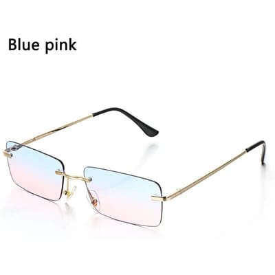 Mode Rechthoek Randloos Dames Zonnebril Unisex Retro Verloop Bril UV400 Bril Unisex Luxe Design Mode Zonnebril