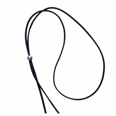 Zwart Koord Ketting zilverkleurige Bead - Charme Bijoux