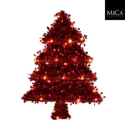 Kerstboom rood battery operated led l57,5xb43xh7,5