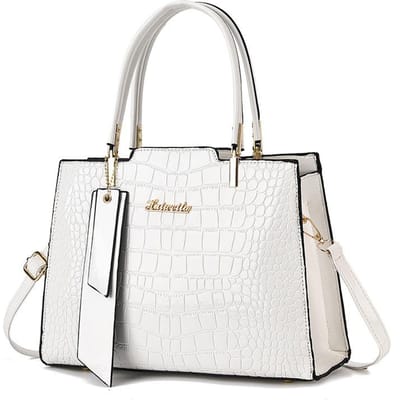 Dames Tas Nieuw Alligator Print Temperament Pendeltas Westerse Sfeer Eenvoudige Schoudertas Crossbodytas . white