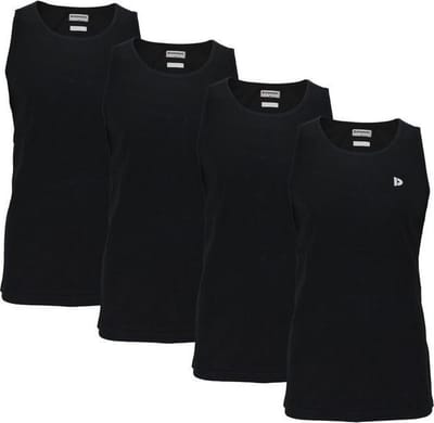 4-Pack Donnay - Muscle shirt (James) - Tanktop - Heren - Black (020) - maat S