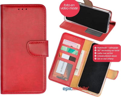 Hoesje geschikt voor iPhone XS Max Boek hoesje – Wallet portemonnee hoesje - Wijnrood - EPICMOBILE