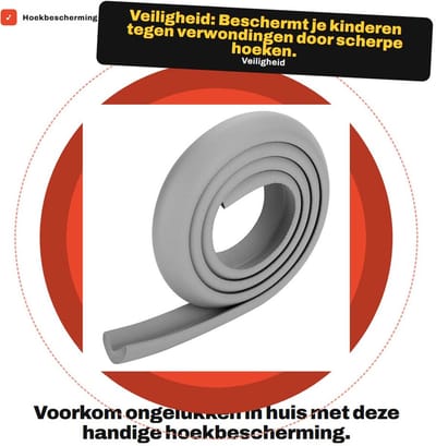 Dailygoods- Hoekbescherming Schokbestendig - Hoekbescherming Tafel - Veiligheidsrand - Rubber - 200 cm - Bescherming voor Baby's - Randbescherming