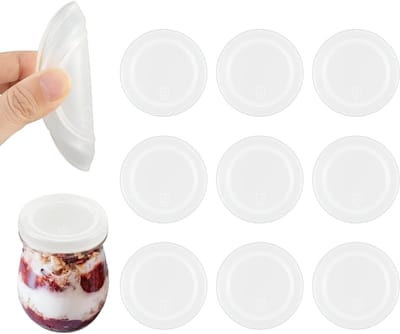 Store_9 - Yoghurt Pot Deksels - Vervangende Deksels - 9-delig - Transparant - Voedselopslag - Ideaal voor het Bewaren van Voedsel - 6,8 cm