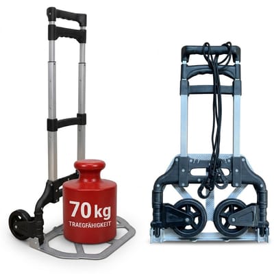 Steekwagen opvouwbaar - tot 70 kg - zilver-zwart