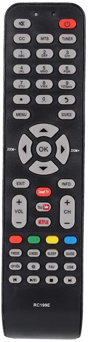 Allecto - Smart TV afstandsbediening - Multifunctioneel - Lichtgewicht - Vervangingsremote - Gebruiksvriendelijk - 2 batterijen