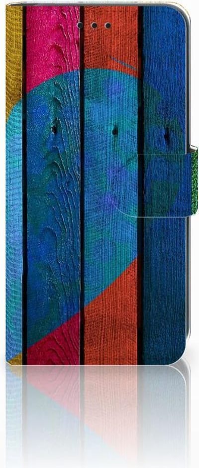 Xiaomi Mi A2 Lite Book Style Case Wood Heart - Cadeau voor je Vriend