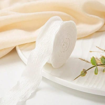 10 Yards Gerimpeld Kantrand Linten Bloemenverpakking DIY Strik Haaraccessoires Handgemaakte Decoratie Stof Zijdelint 1pc White