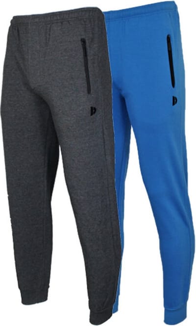 2-Pack Donnay - Joggingbroek met elastiek (Jack) - Sportbroek - Heren - Char-marl/True blue (537) - maat L