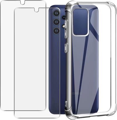 Anti-Shock silicone hoesje met 2 Pack Tempered glas Screen Protector Geschikt voor: Samsung Galaxy A33 5G