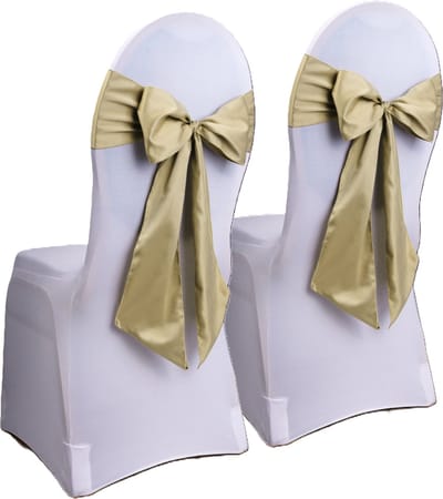 Stoel decoratie strik - 30x - goud - Bruiloft stoelen versiering - Satijn lint sjerp aankleding - 275 x 15 cm