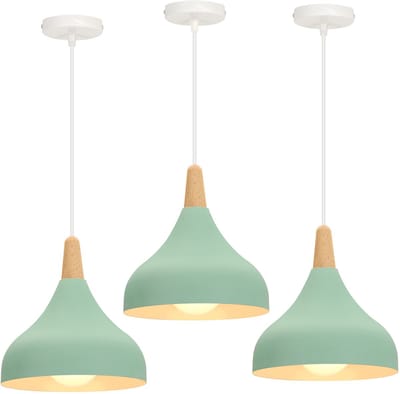 Set van 3 Hanglamp Moderne Slaapkamer Scandinavische Kroonluchter voor Woonkamer Keuken Restaurant Groen