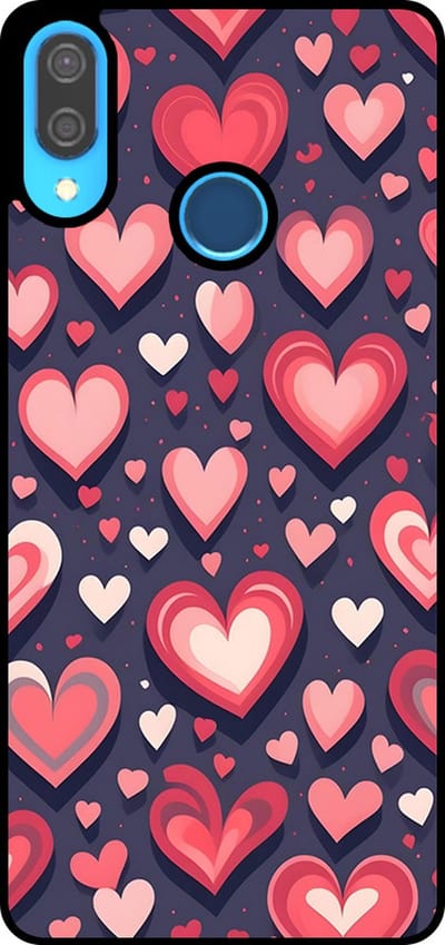 Smartphonica Telefoonhoesje Geschikt voor Huawei P20 Lite / Nova 3E met Hartjes Opdruk - TPU Backcover Case With Heart Design geschikt voor Huawei Nova 3E;Huawei P20 Lite (2018)