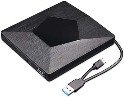 QTTVBTNA - DVD-brander met USB 3.0 & Type-C – Hoge Snelheid, Plug & Play, Compatibel met Windows & macOS