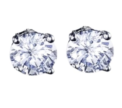 Magneet oorbellen- strass- 12 mm- zilverkleur- geen gaatje- Charme Bijoux