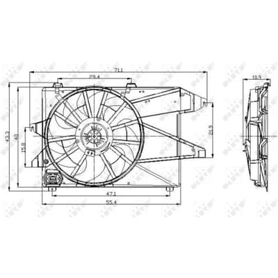 Koelventilatorwiel, motorkoeling NRF 47004