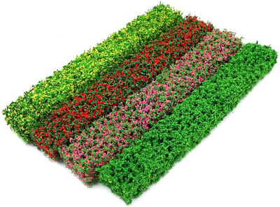 Dailygoods - Miniatuur Struikstroken - Kunstplanten voor Modelbouw - 8 Stuks - Kleurrijke Vegetatie - Geschikt voor Doe-het-zelf - 4 Kleuren
