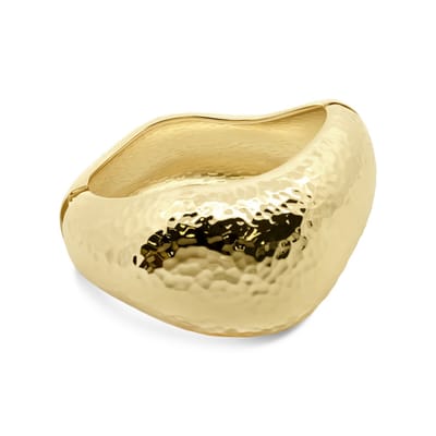 CO88 Collection 8CB-91435 Bangle Armband Dames – Goudkleurig – Gehamerd Design – Brede Armband