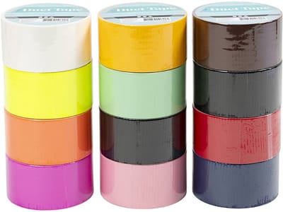 Duck tape, Effen kleur, B: 48 mm, diverse kleuren, 12x5 m/ 1 doos